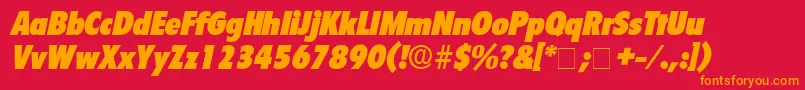 フォントSeighDisplaySsiItalic – 赤い背景にオレンジの文字