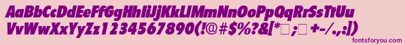 SeighDisplaySsiItalic-fontti – violetit fontit vaaleanpunaisella taustalla