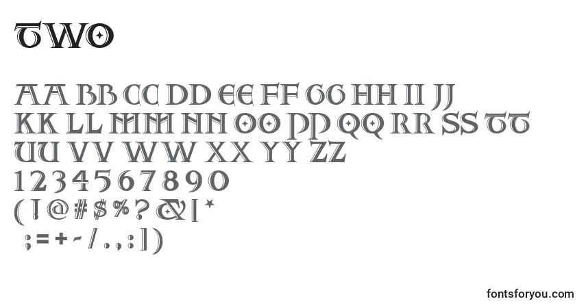 Czcionka Two – alfabet, cyfry, specjalne znaki