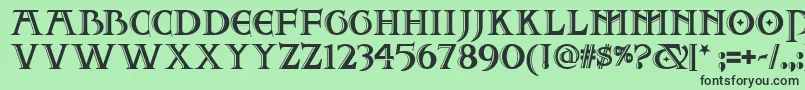 フォントTwo – 緑の背景に黒い文字