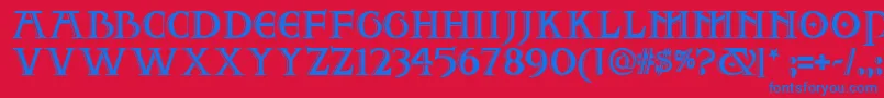 Two Font – Blue Fonts on Red Background