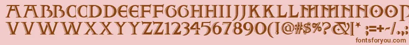 Шрифт Two – коричневые шрифты на розовом фоне