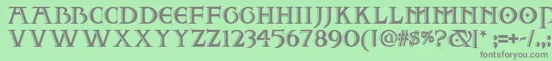 フォントTwo – 緑の背景に灰色の文字