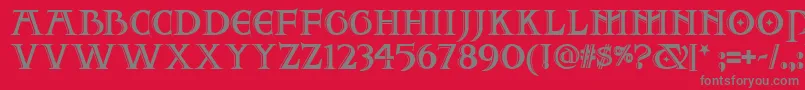 フォントTwo – 赤い背景に灰色の文字