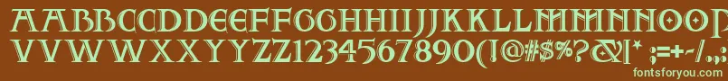 Two Font – Green Fonts on Brown Background