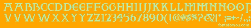 Two Font – Green Fonts on Orange Background