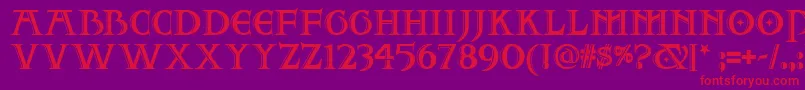 Two Font – Red Fonts on Purple Background