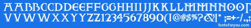 Шрифт Two – белые шрифты на синем фоне