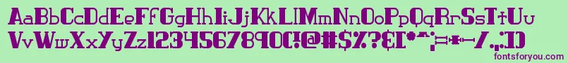 ClassicTrash1Brk Font – Purple Fonts on Green Background