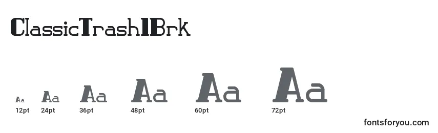 Размеры шрифта ClassicTrash1Brk