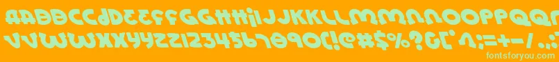 Lionell-Schriftart – Grüne Schriften auf orangefarbenem Hintergrund
