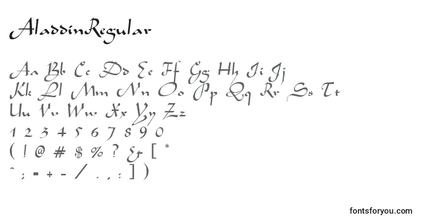 Schriftart AladdinRegular – Alphabet, Zahlen, spezielle Symbole