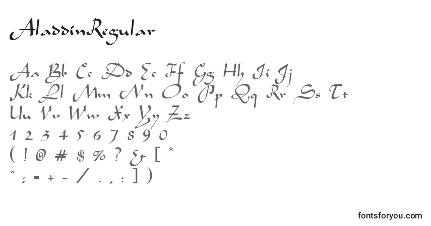 AladdinRegular-fontti – aakkoset, numerot, erikoismerkit