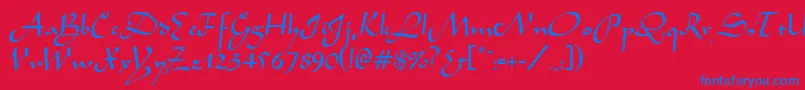 AladdinRegular Font – Blue Fonts on Red Background