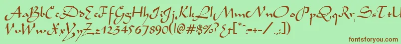 AladdinRegular Font – Brown Fonts on Green Background