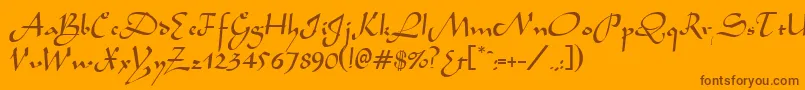 AladdinRegular Font – Brown Fonts on Orange Background