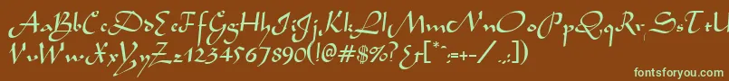 AladdinRegular Font – Green Fonts on Brown Background