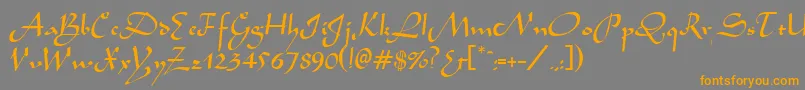 AladdinRegular Font – Orange Fonts on Gray Background