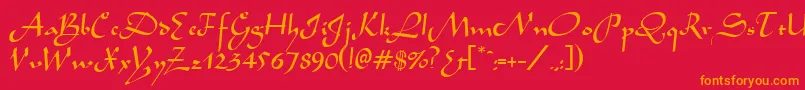 AladdinRegular Font – Orange Fonts on Red Background