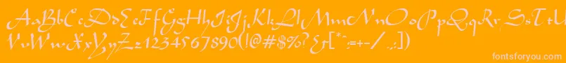 AladdinRegular Font – Pink Fonts on Orange Background