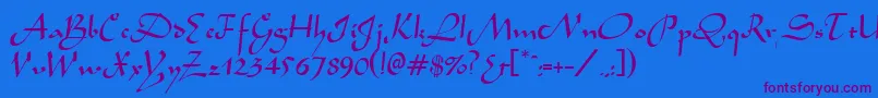 AladdinRegular Font – Purple Fonts on Blue Background