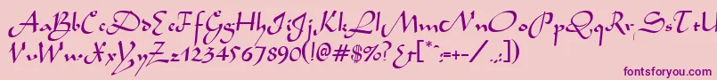 AladdinRegular Font – Purple Fonts on Pink Background