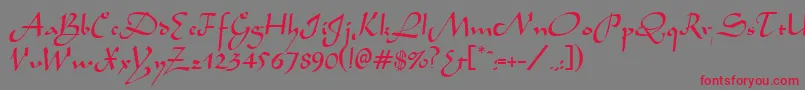 AladdinRegular Font – Red Fonts on Gray Background