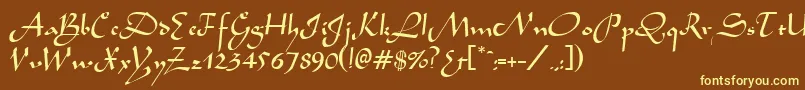 AladdinRegular Font – Yellow Fonts on Brown Background