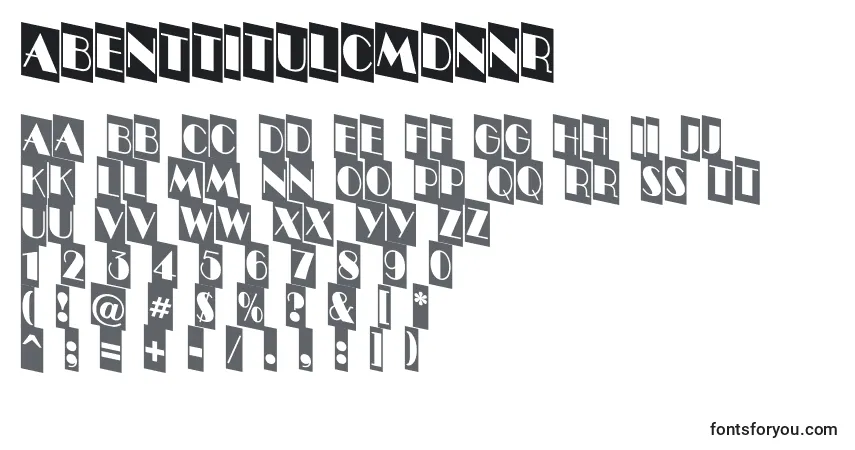 Czcionka ABenttitulcmdnnr – alfabet, cyfry, specjalne znaki