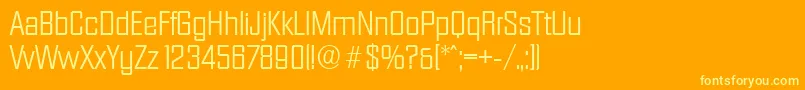 DiamanteserialLightRegular-fontti – keltaiset fontit oranssilla taustalla