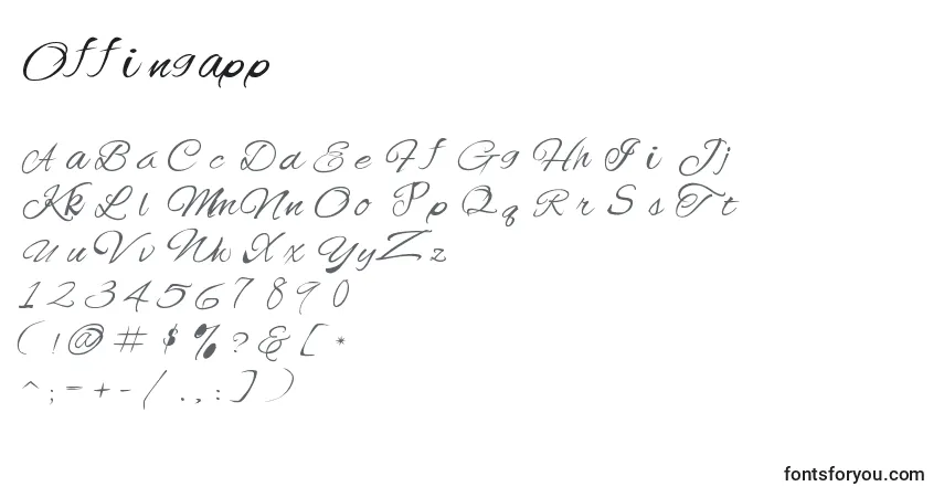 A fonte Offingapp – alfabeto, números, caracteres especiais