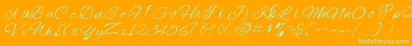 Offingapp Font – Green Fonts on Orange Background