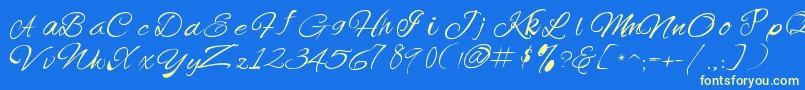 Offingapp Font – Yellow Fonts on Blue Background