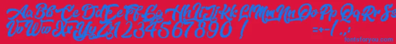 Dopestyle-Schriftart – Blaue Schriften auf rotem Hintergrund