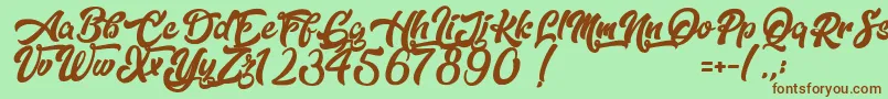 Czcionka Dopestyle – brązowe czcionki na zielonym tle