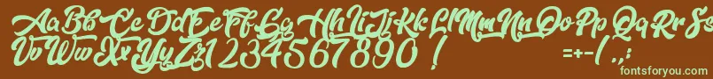 Шрифт Dopestyle – зелёные шрифты на коричневом фоне
