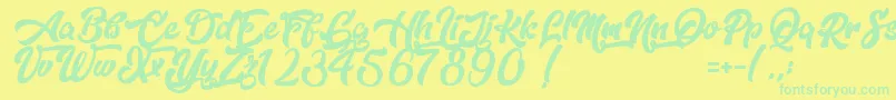 Dopestyle Font – Green Fonts on Yellow Background