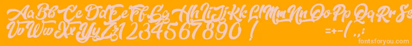 Dopestyle Font – Pink Fonts on Orange Background
