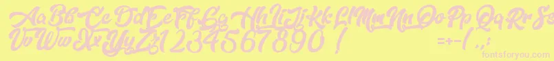 Dopestyle Font – Pink Fonts on Yellow Background