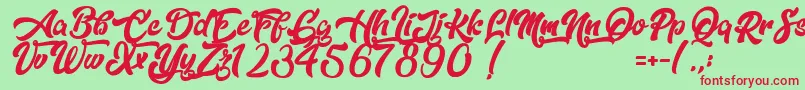 フォントDopestyle – 赤い文字の緑の背景