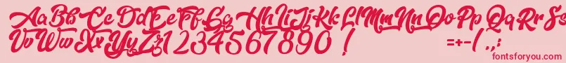 Dopestyle Font – Red Fonts on Pink Background