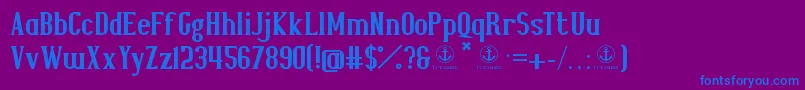 フォントJoyeux – 紫色の背景に青い文字