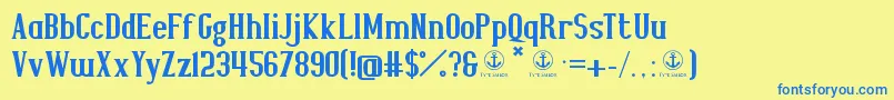 Joyeux Font – Blue Fonts on Yellow Background