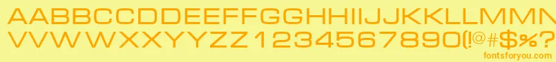 フォントMicraNormal – オレンジの文字が黄色の背景にあります。