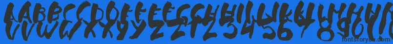 Шрифт Falsthan – чёрные шрифты на синем фоне