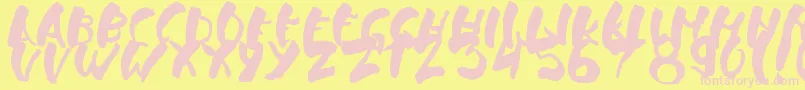 Falsthan Font – Pink Fonts on Yellow Background