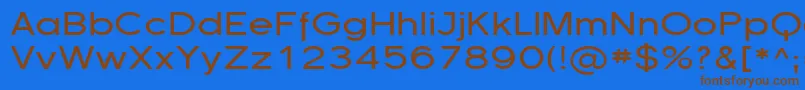 フォントFlorsn13 – 茶色の文字が青い背景にあります。