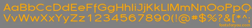 フォントFlorsn13 – オレンジの文字は灰色の背景にあります。