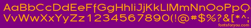 フォントFlorsn13 – 紫色の背景にオレンジのフォント