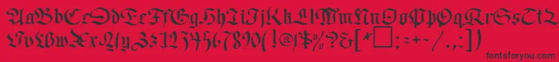 OldGermenDb Font – Black Fonts on Red Background